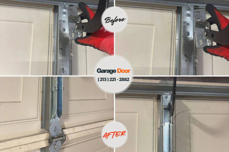 Before and after: garage door repair Lake Victoria, MI